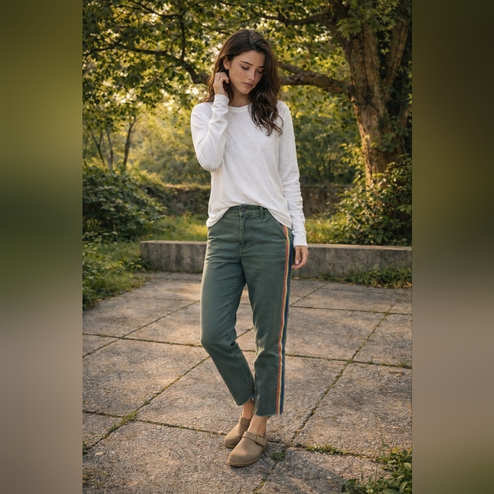 NWT Sundry Rainbow Stripe Pants |  Tagged Size L | Relaxed Fit